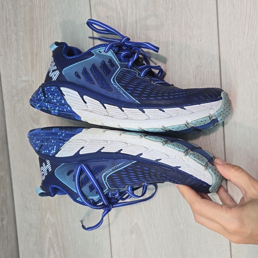Hoka Men's Navy and Teal Athletic Running Shoes - Picture 10 of 12